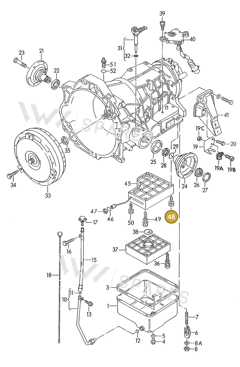 01F325061 — Audi A6/Wagon F >4A-W (1996-1997) diagram 140321600, position 48