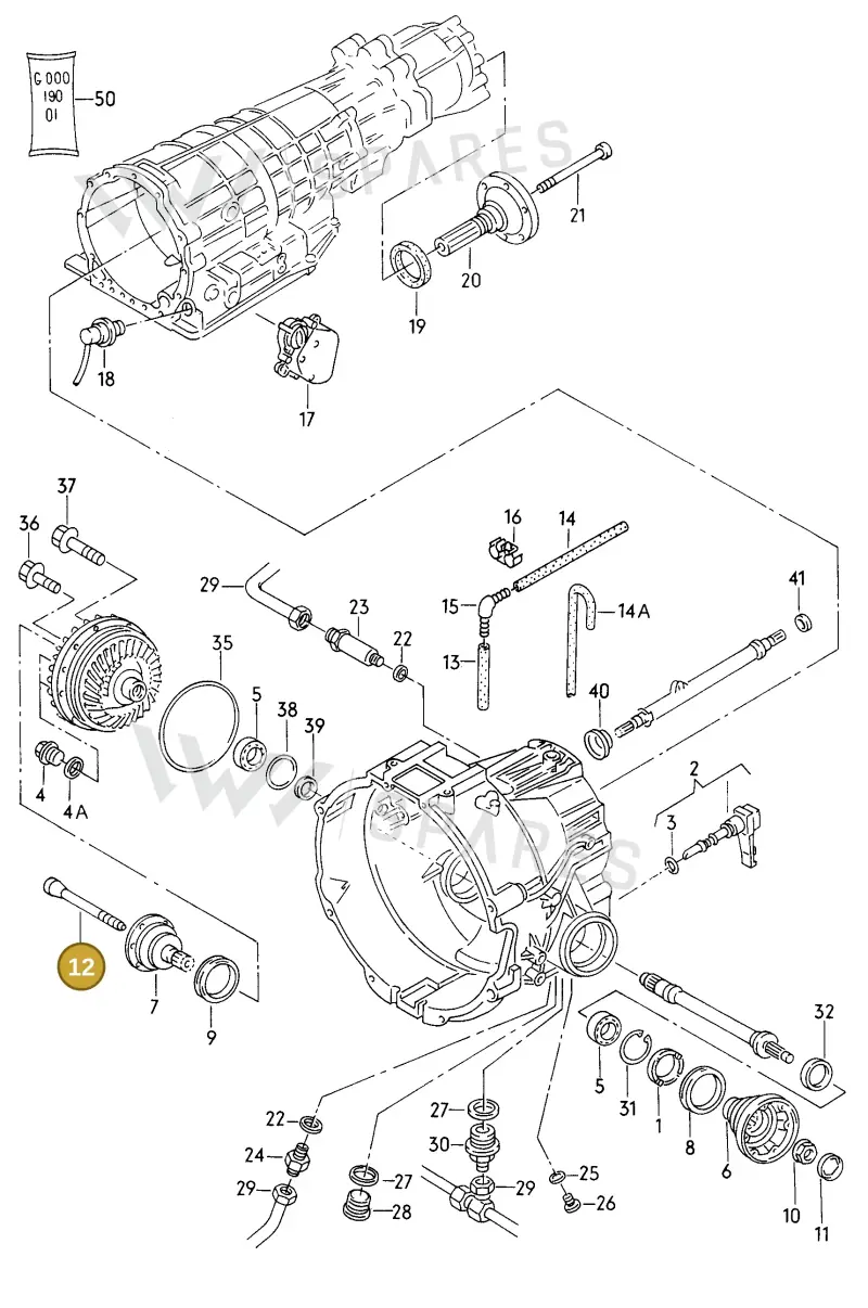 01F409359 — Audi A6/S6/Wg.qu.F>4A (1996-1997) diagram 090039700, position 12