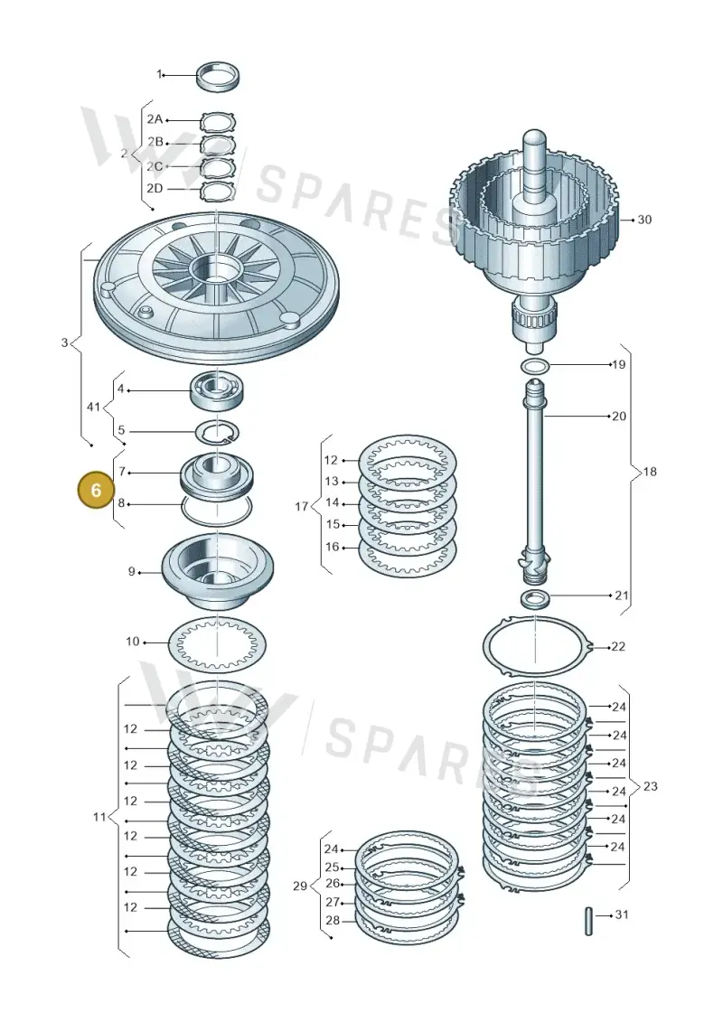 01J323929A — Audi A5 Sportback (2011-2017) diagram 736323100, position 6