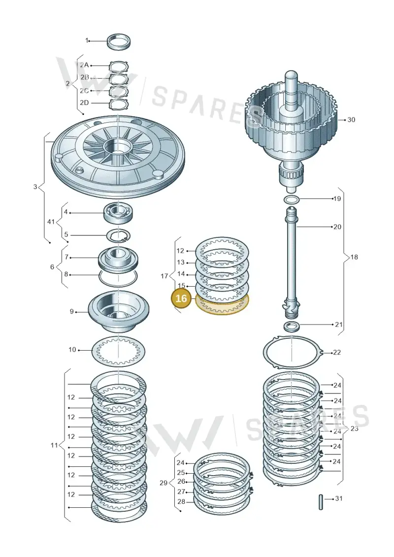 01J323941E — Audi A5 Cabrio 2.0 (2008-2012) diagram 736323100, position 16
