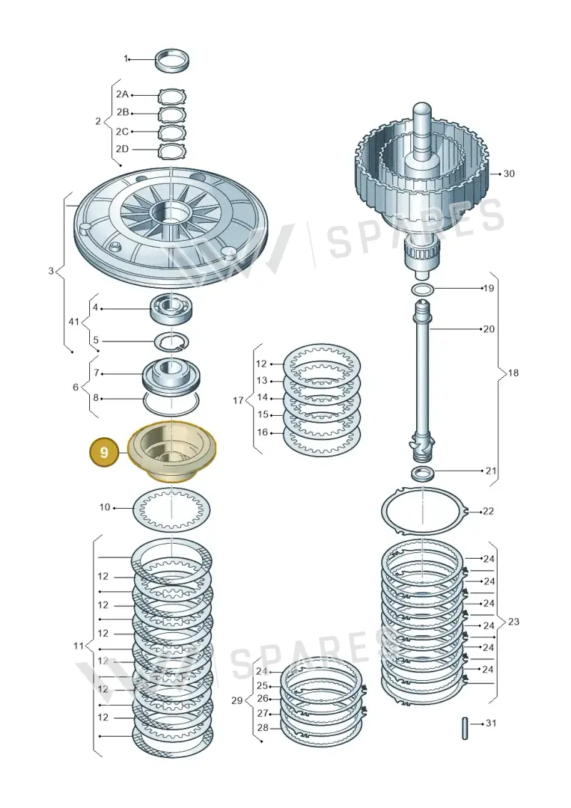 01J323945 — Audi A5 Sportback (2011-2017) diagram 736323100, position 9