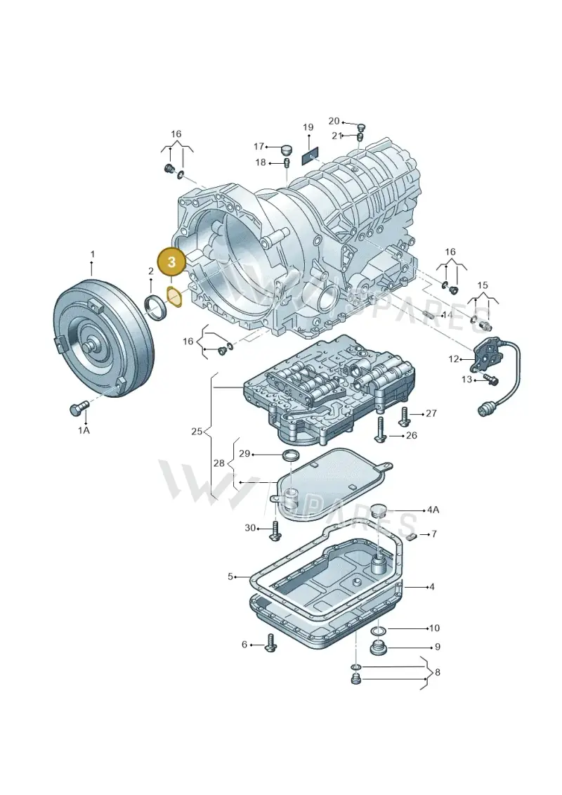 01L321166 — Audi RS6 qu. (2003-2004) diagram 156321600, position 3