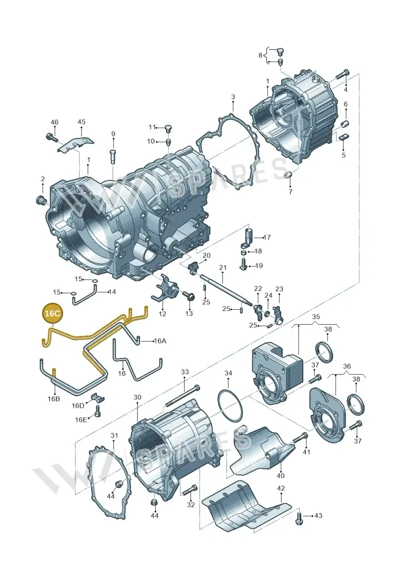 01L321475D — Audi RS6 qu. (2003-2004) diagram 153321770, position 16C