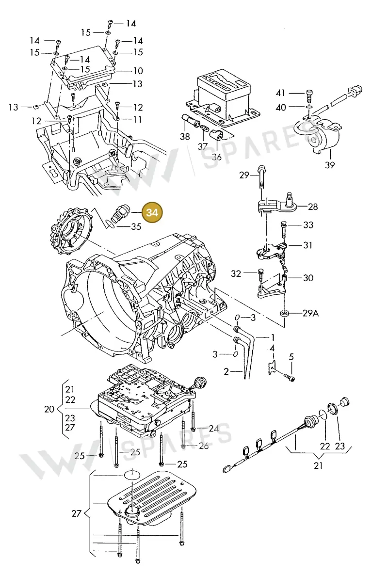 01L927321 — Audi A6/Wagon F >4A-W (1996-1997) diagram 175927500, position 34