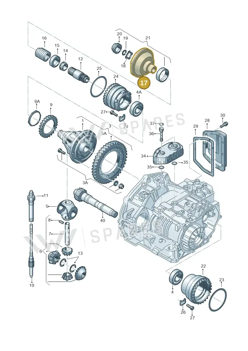 01M409285A — Audi A3/S3/QUATTRO (1996-2000) diagram 201409500, position 17