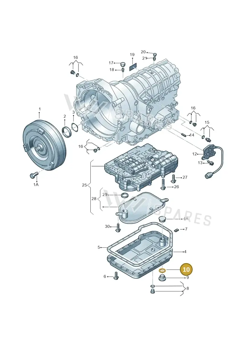 01V321379 — Audi A4/S4/Av./qu.     05> (2005-) diagram 156321600, position 10