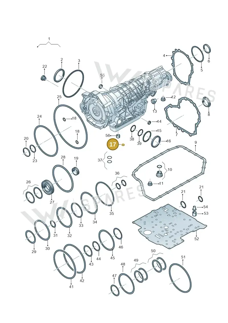 01V321419 — Audi RS6 qu. (2003-2004) diagram 264321510, position 17