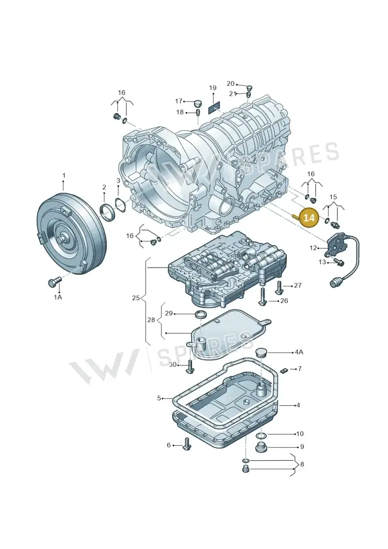 01V321544 — Audi A4/S4/Av./qu.     05> (2005-) diagram 156321600, position 14