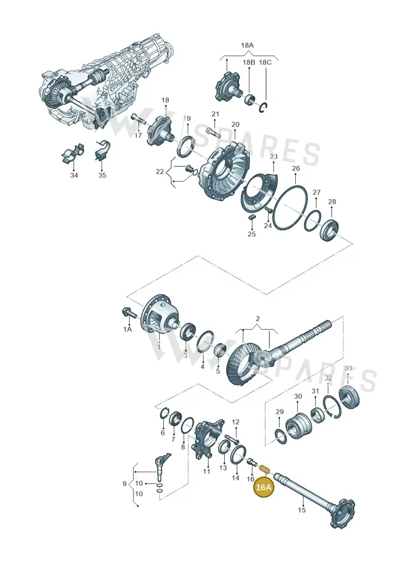 01V409379 — Audi RS6 qu. (2003-2004) diagram 218409570, position 16A