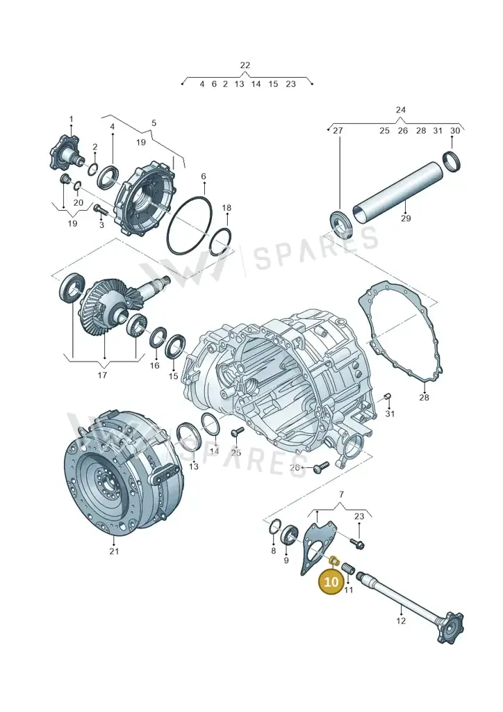 01V409380 — Audi RS6 Avant (2019-) diagram 838409600, position 10