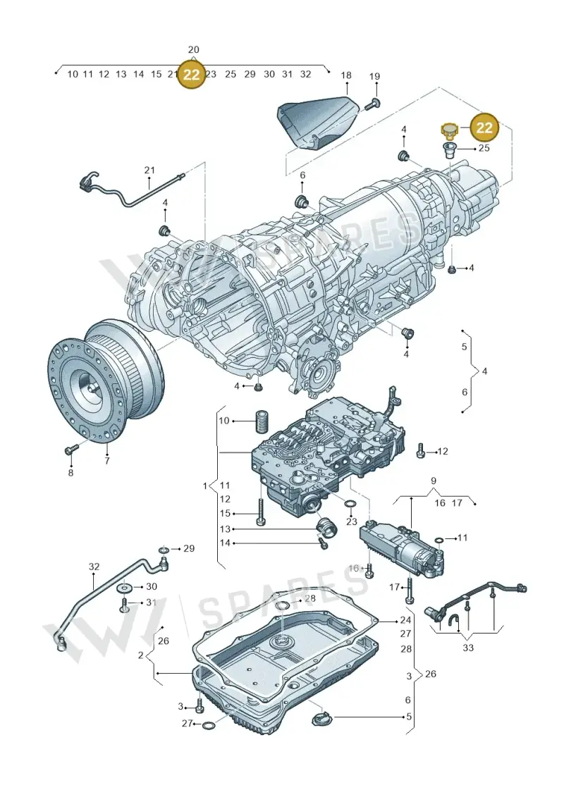 01V409845 — Audi RS4 Avant (2017-) diagram 438325800, position 22