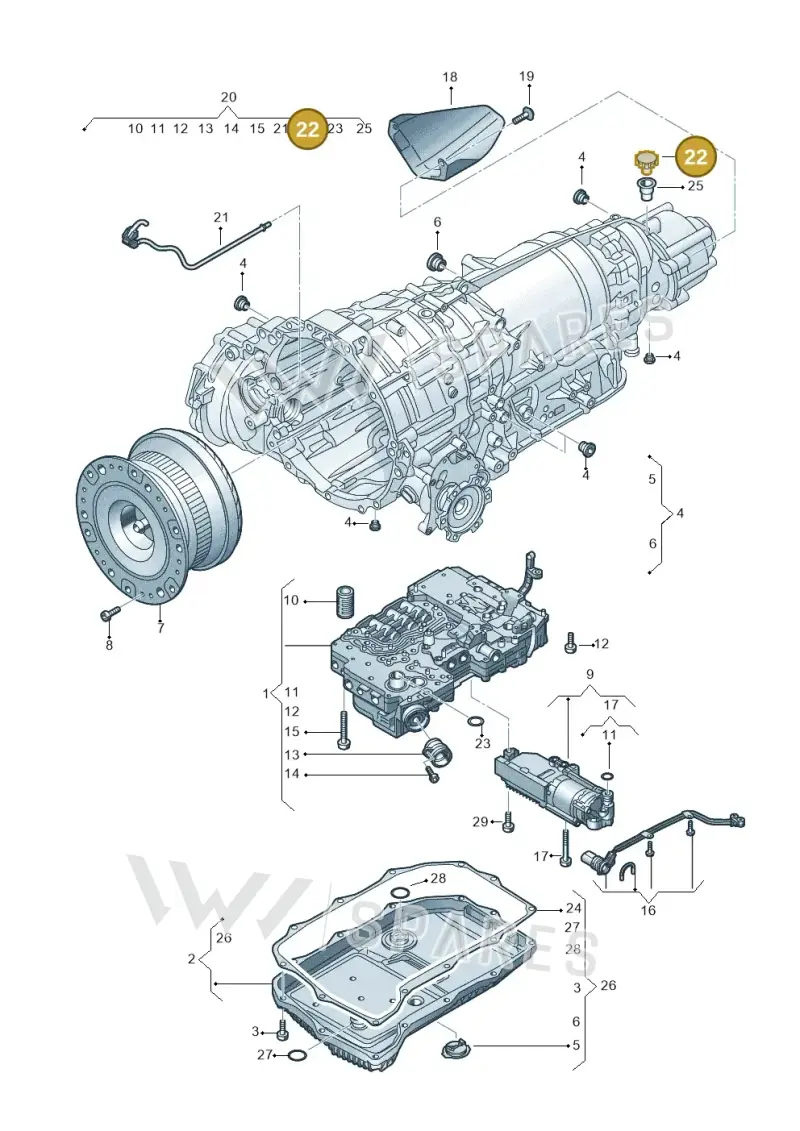 01V409845 — Audi Q5 (2016-2020) diagram 896325800, position 22