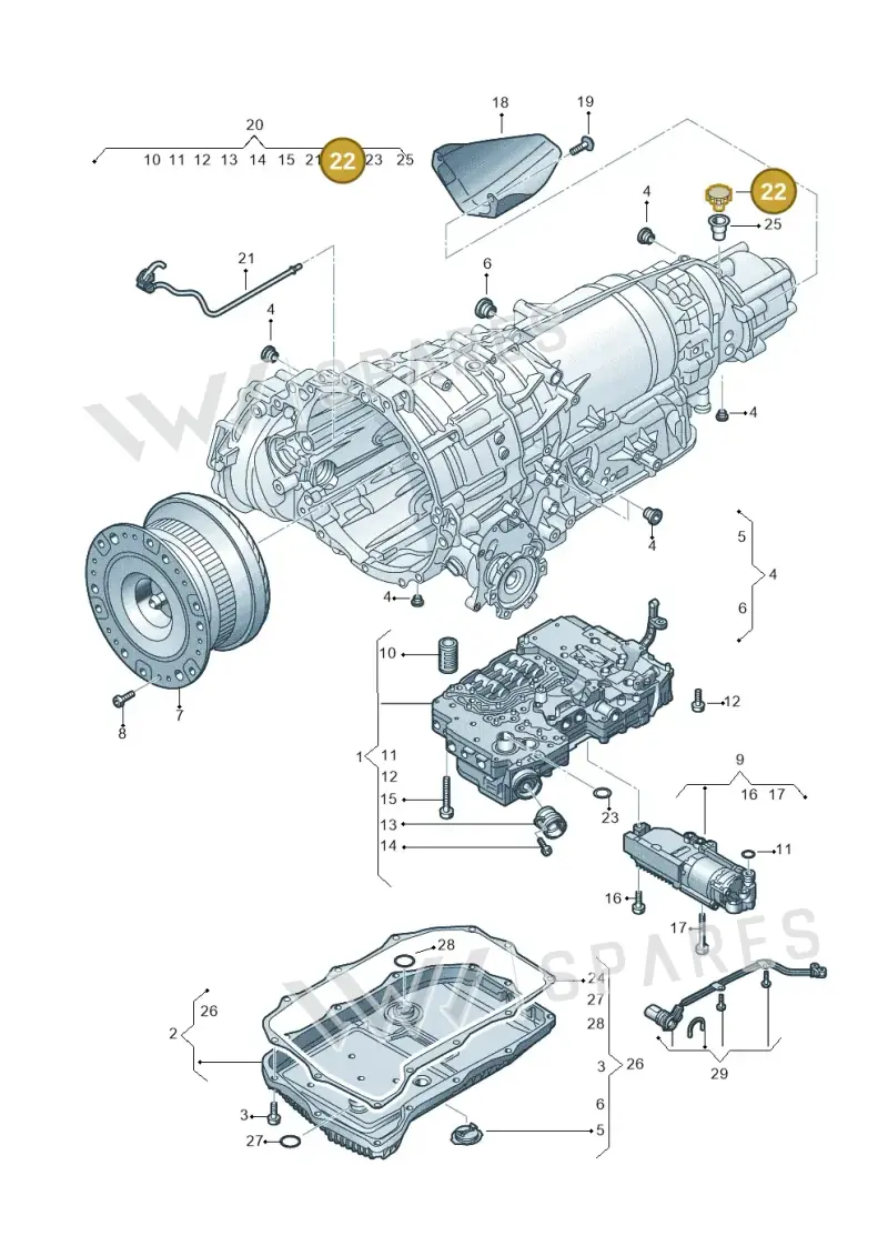 01V409845 — Audi A5 Sportback (2016-2020) diagram 897325090, position 22