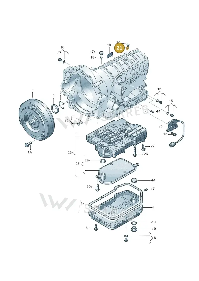 01V409847 — Audi A4/Avant (1999-2001) diagram 156321600, position 21
