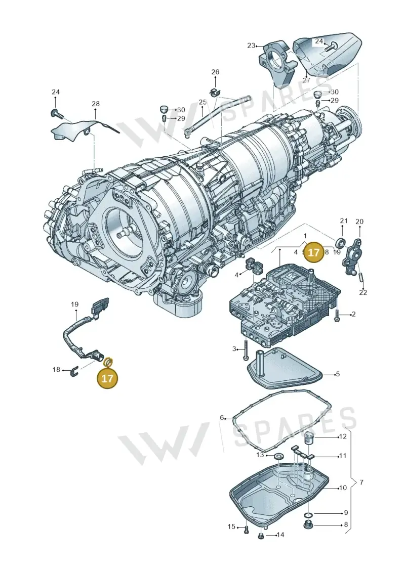 01V927322A — Audi A6 2.7 TDI (2008-2011) diagram 291325800, position 17