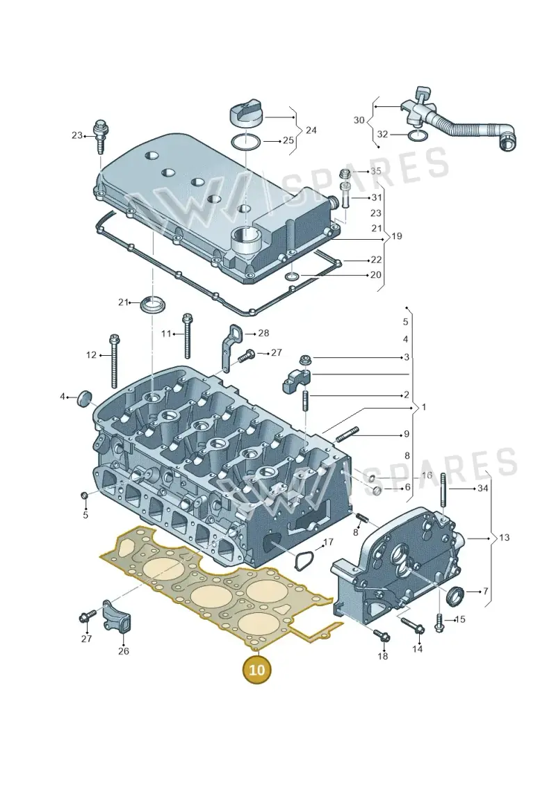 022103383M — Audi A3 Sportback (2008-2013) diagram 278103600, position 10