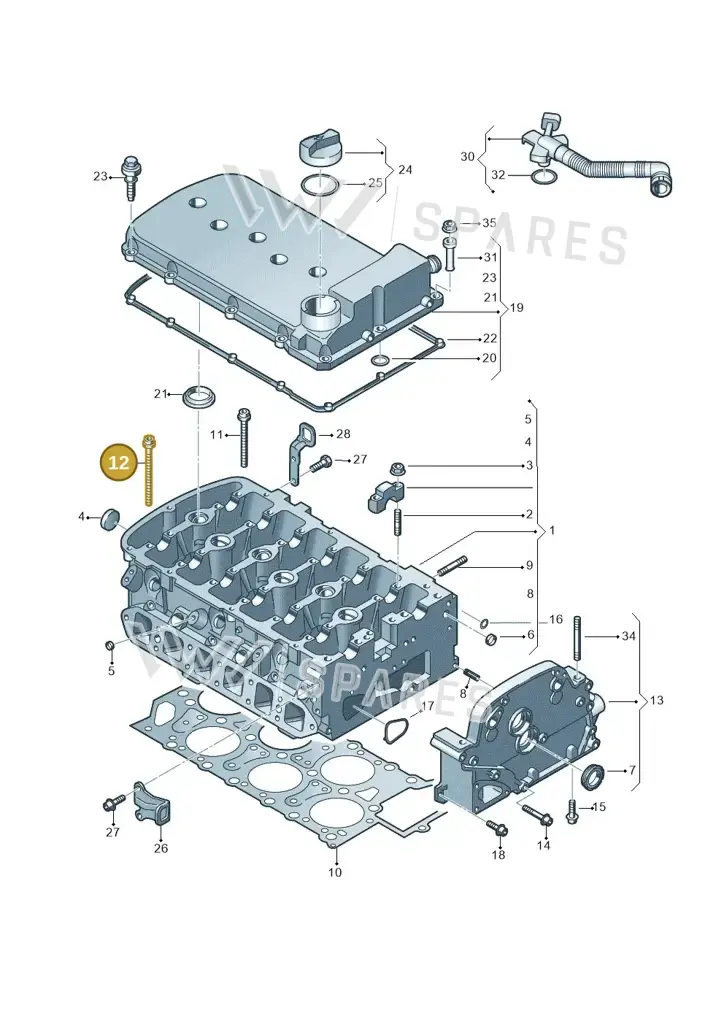 022103384M — Audi A3 Sportback (2008-2013) diagram 278103600, position 12