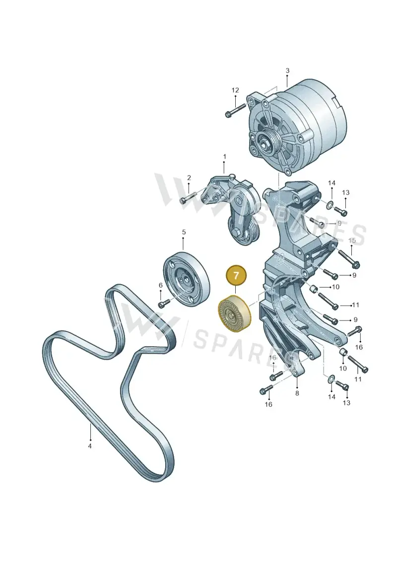 022145276A — Audi Q7 qu. 3.0 TDI (2009-2015) diagram 258903300, position 7
