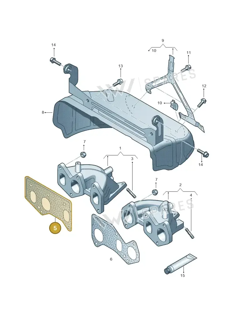 022253039E — Audi A3 Sportback (2008-2013) diagram 258253250, position 5
