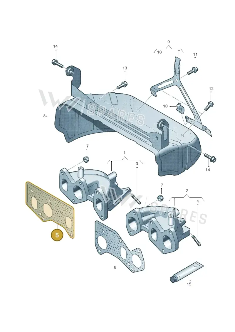 022253039E — Audi A3 Sportback (2008-2013) diagram 258253250, position 5