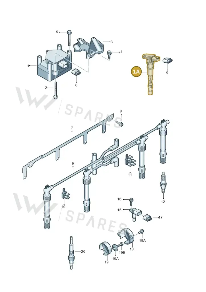 022905100L — Audi A3/S3/quattro (2005-2007) diagram 412905000, position 1A