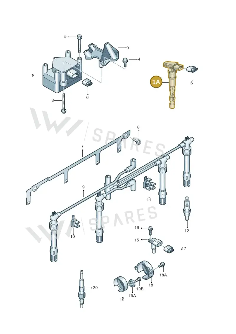 022905715B — Audi A3 Sportback (2008-2013) diagram 412905000, position 1A