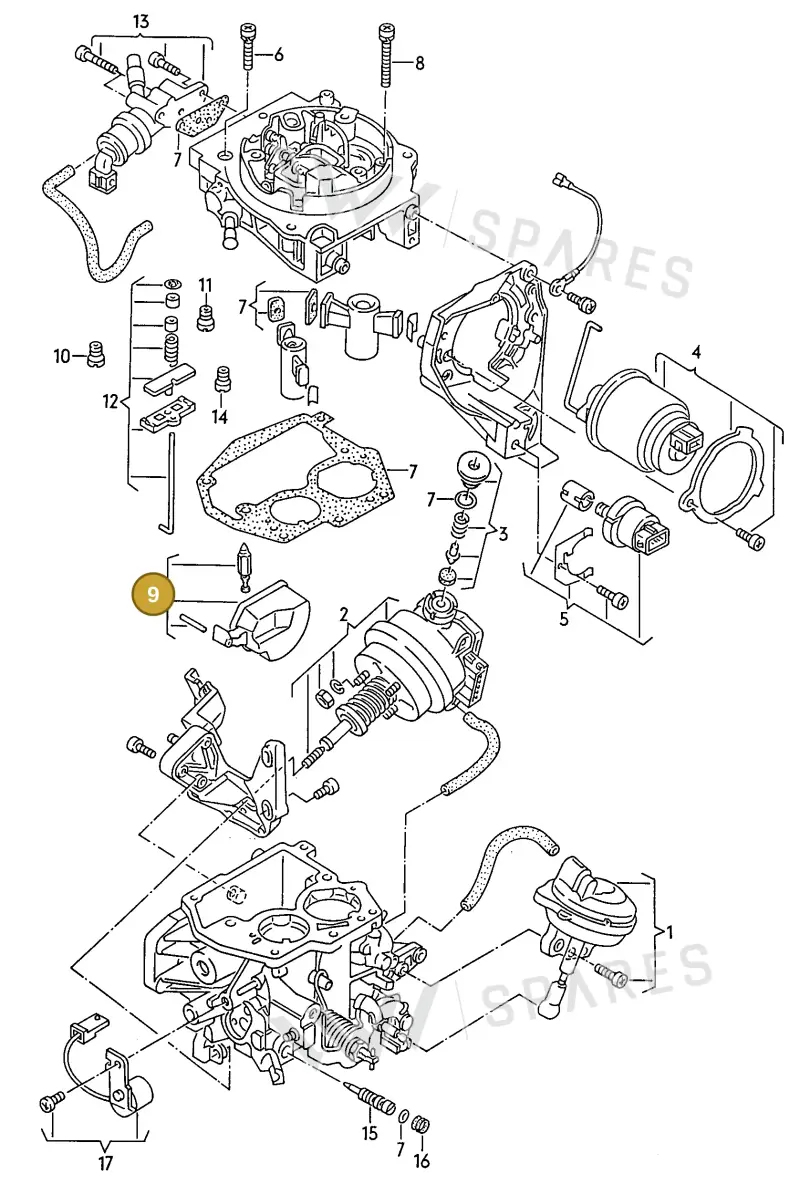 025129391A — Audi 80/90 (1989-1991) diagram 069031000, position 9
