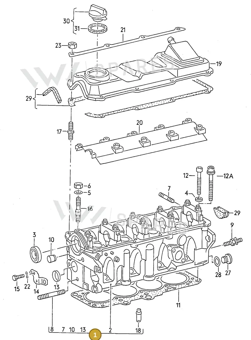 026103351Q — Audi 80/90 (1989-1991) diagram 052002300, position 1