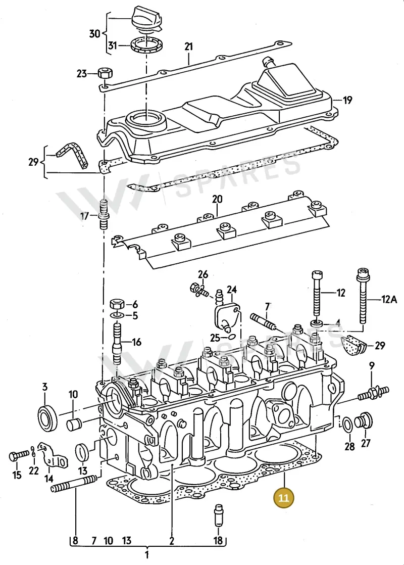 026103383P — Audi 100/Wagon qu. (1988-1990) diagram 007005000, position 11