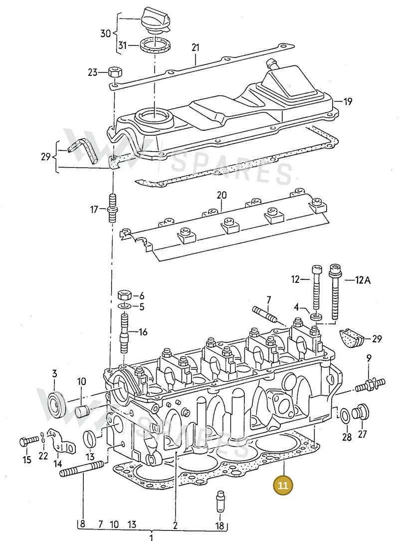 026103383P — Audi 80/90 (1989-1991) diagram 052002300, position 11