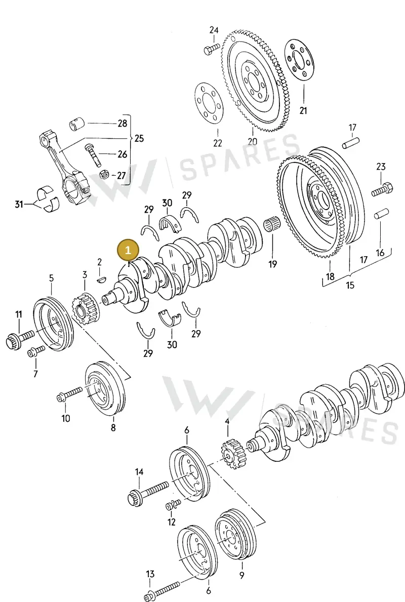026105101F — Audi 100/Wagon (1989-1990) diagram 073008000, position 1