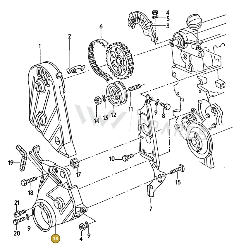 026109175A — Audi 100/Wagon qu. (1988-1990) diagram 051011100, position 16