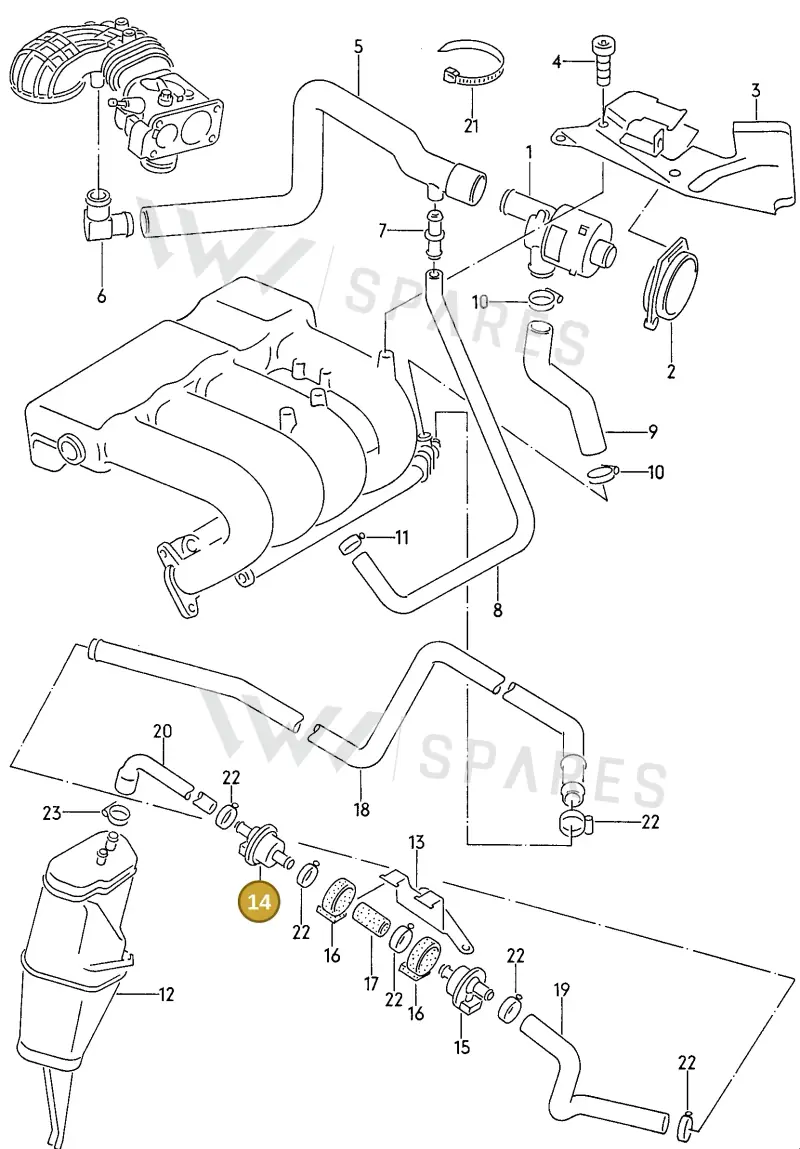 026133517 — Audi 80/90 qu. (1987-1991) diagram 074015100, position 14