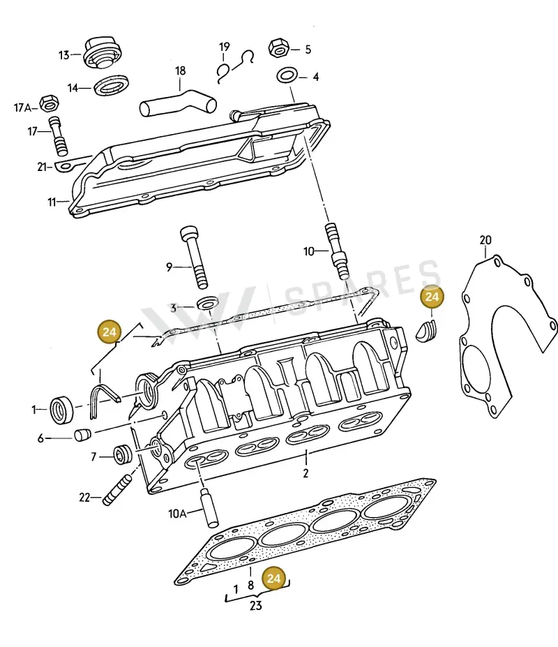 026198025A — Audi 5000 (1977-1979) diagram 024005000, position 24