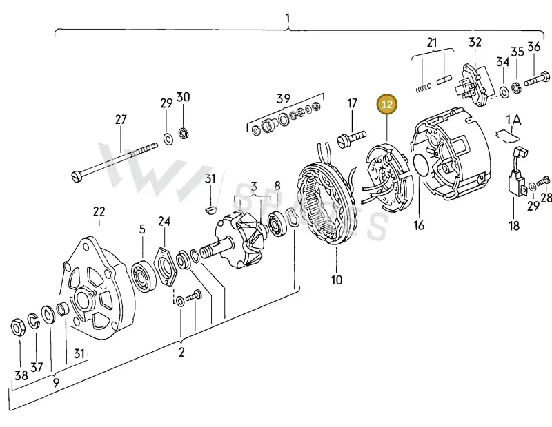 026903359 — Audi 5000 S/Wagon qu. (1987-1988) diagram 005150000, position 12