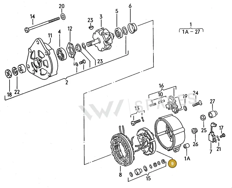 026903359 — Audi 80/90 (1989-1991) diagram 084161000, position 9