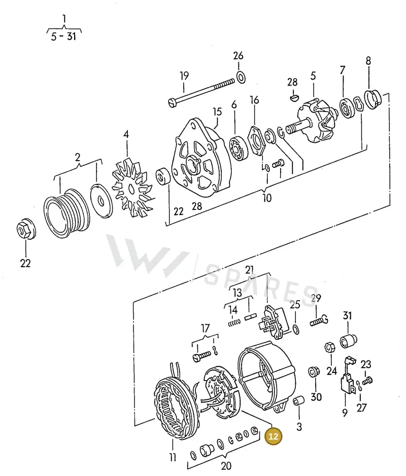 026903359 — Audi A6/S6/Wg.qu.F>4A (1996-1997) diagram 117903100, position 12