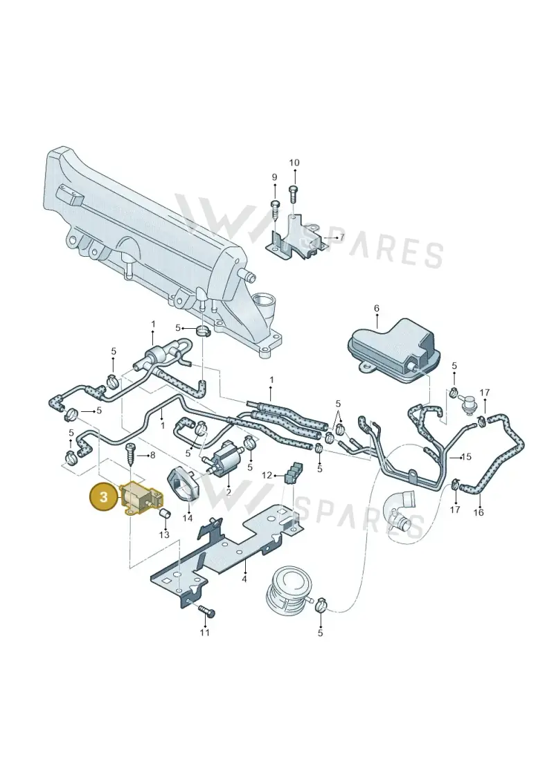 026906283H — Audi A3/S3/QUATTRO (2000-2003) diagram 194133300, position 3