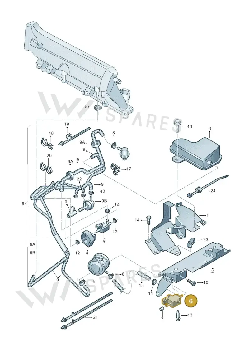 026906283H — Audi A3/S3/QUATTRO (2000-2003) diagram 194133320, position 6