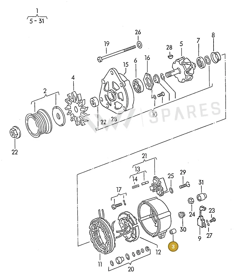 027903149 — Audi A6/Wagon          95 (1994-1995) diagram 117903100, position 3