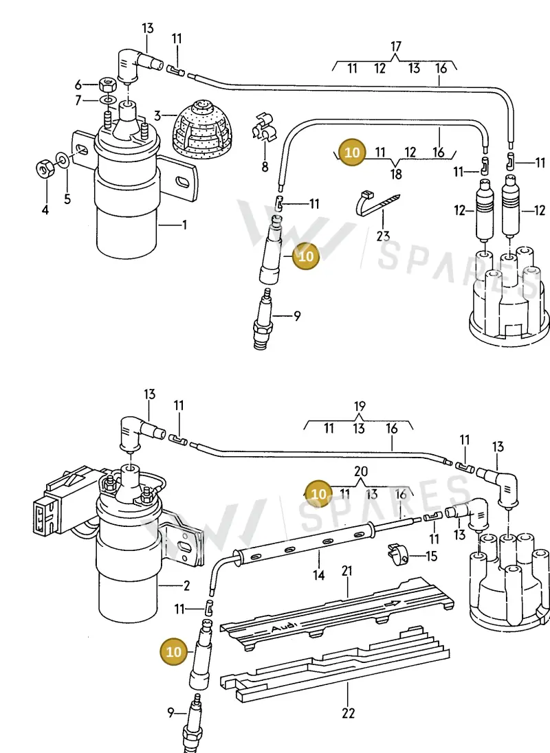 027905447 — Audi Coupe qu. (1989-1991) diagram 141905100, position 10