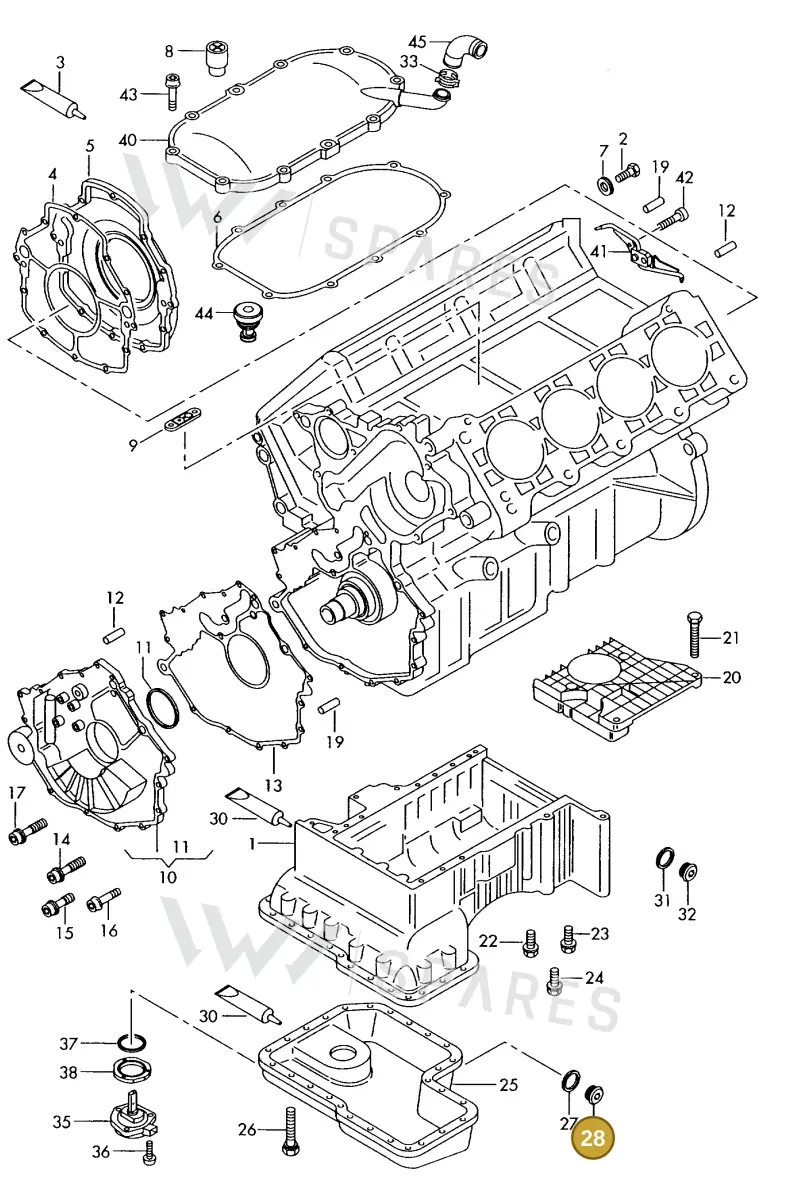 028103059A — Audi A8 quattro (1999-2002) diagram 255103350, position 28