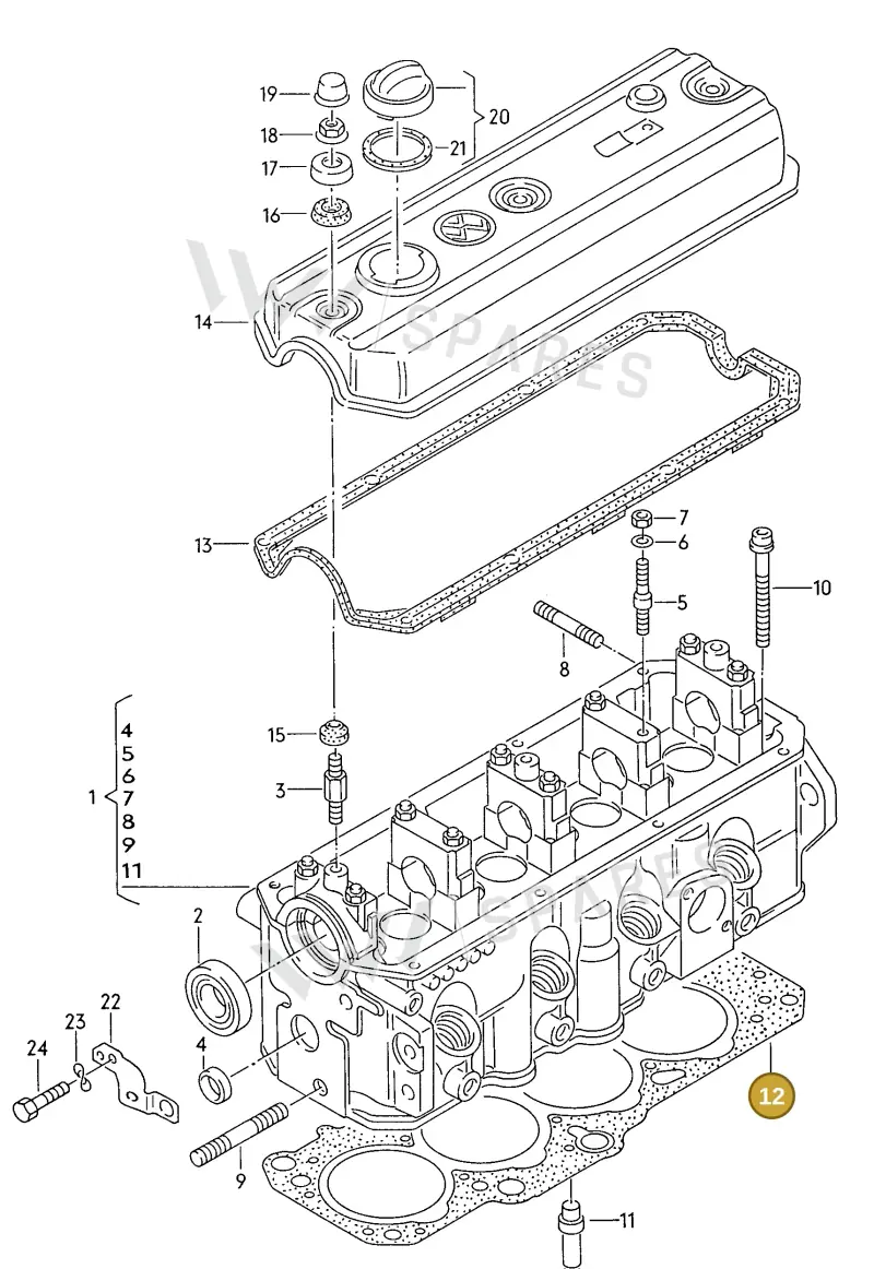 028103383AH — Audi 80/90 (1989-1991) diagram 111002400, position 12