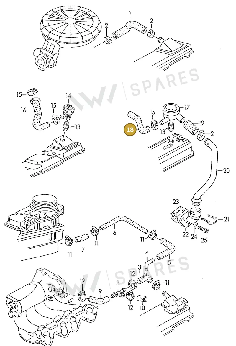 028103493 — Audi 80/90 (1989-1991) diagram 111002500, position 18