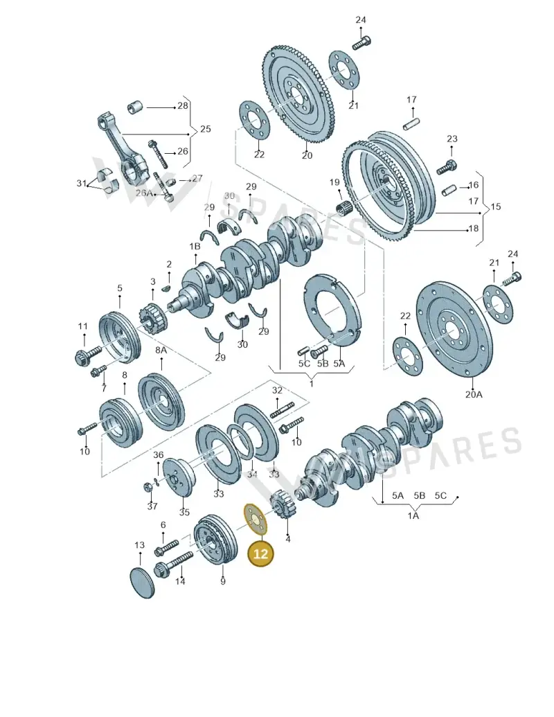 028105246A — Audi A6/Wagon/quattro (2001-2004) diagram 123105150, position 12