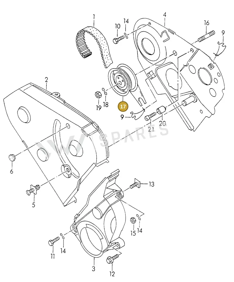 028109243 — Audi 90 (1993-1995) diagram 117109600, position 17