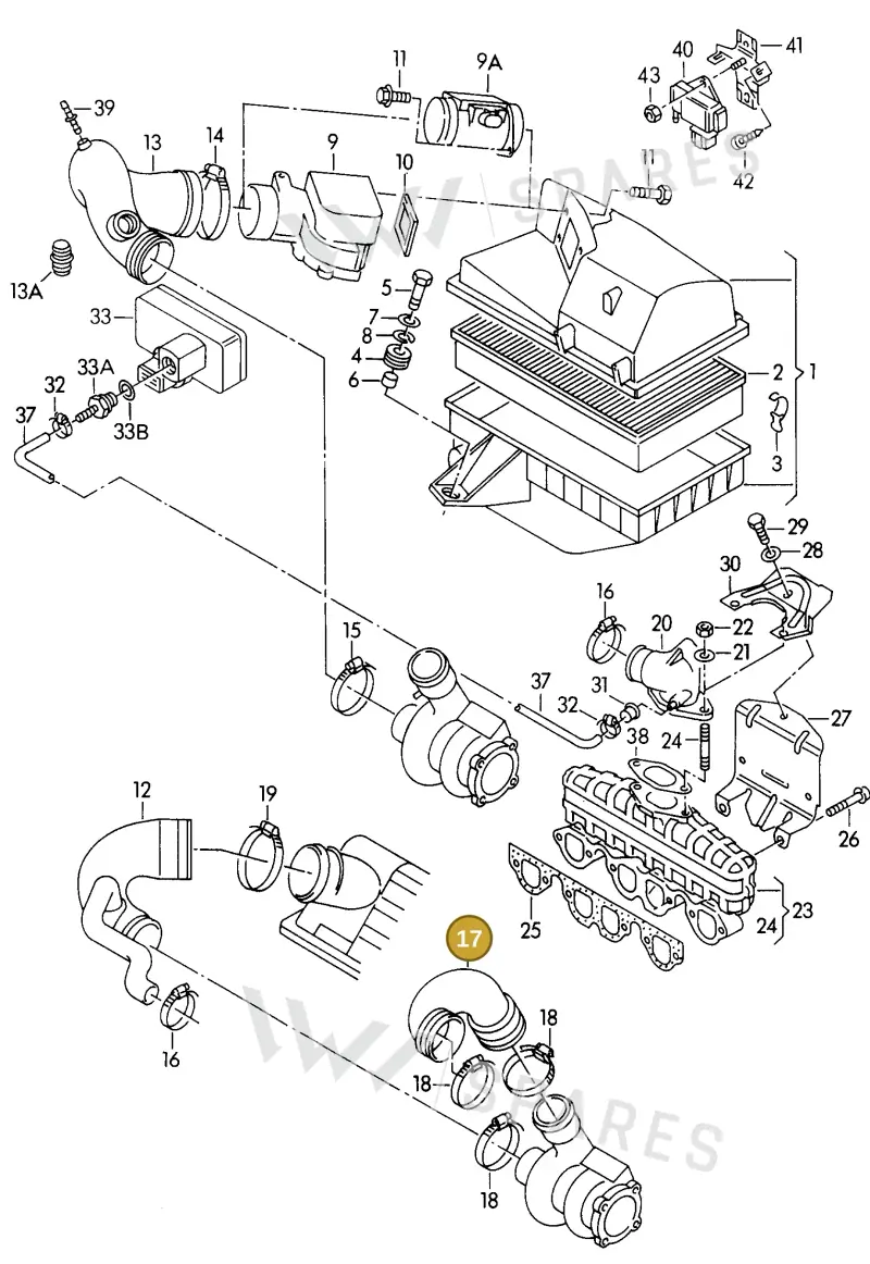 028129628 — Audi 90 (1993-1995) diagram 114129380, position 17