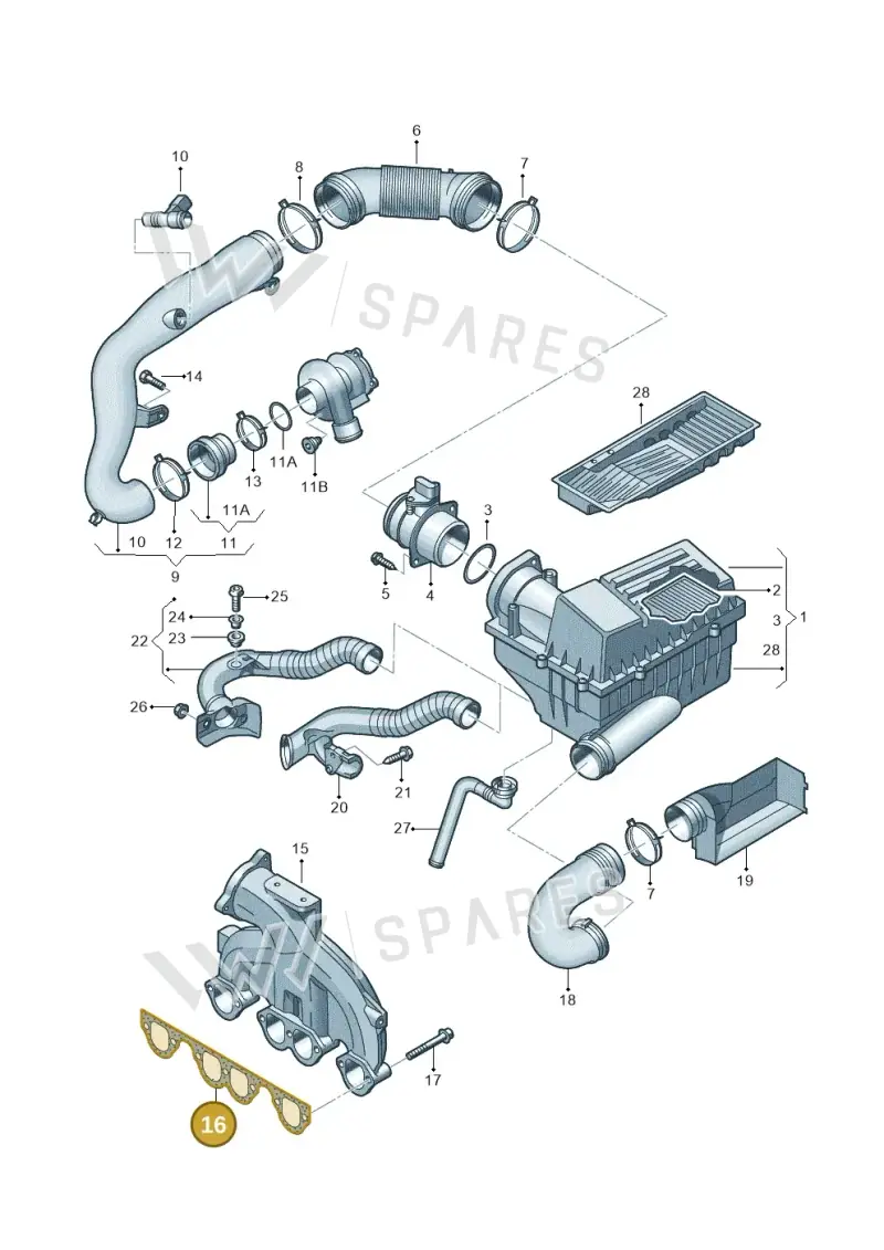 028129717D — Audi A3 Sportback (2008-2013) diagram 460129300, position 16