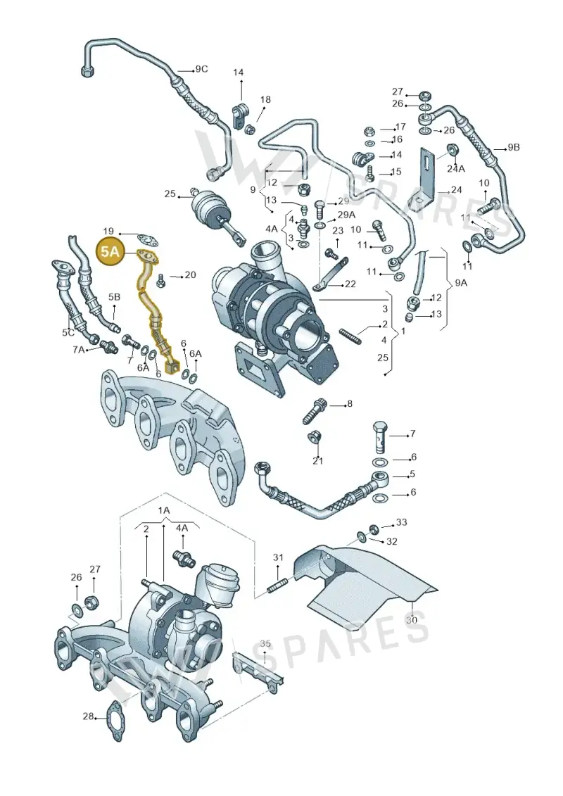 028145736E — Audi A3/S3/QUATTRO (1996-2000) diagram 194145550, position 5A