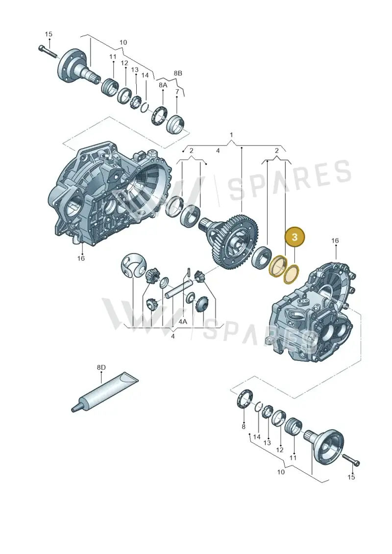 02A409210H — Audi TTS Coupe 2.0 (2010-2014) diagram 409409270, position 3